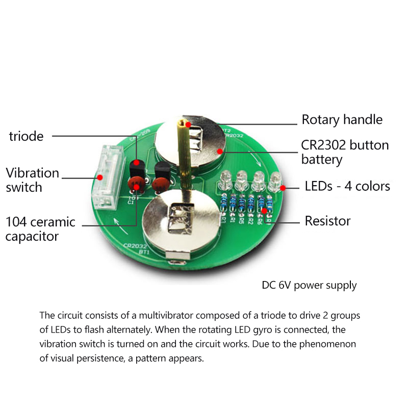 Electronics Repair School - Kit elettronico fai-da-te giroscopico a LED